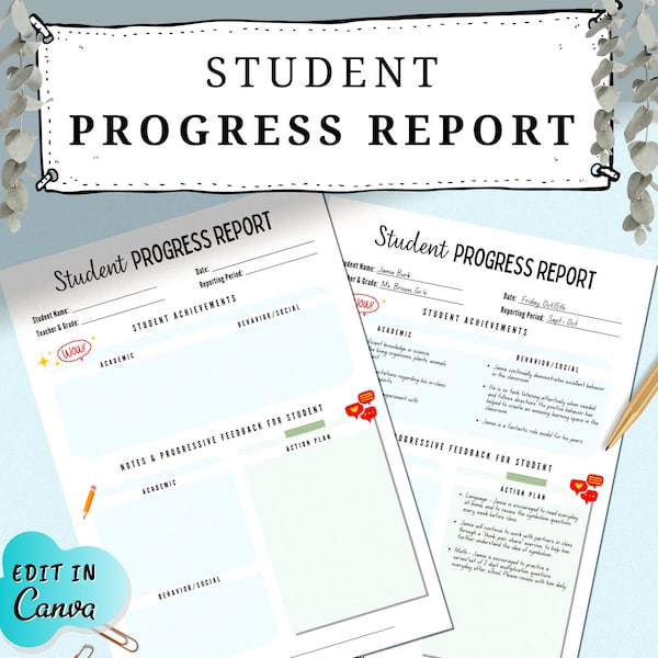 Student Progress Report, Student Assessment Forms, Editable Progress Tracker, Student Communication Note, Progress Report Printable,Check-In