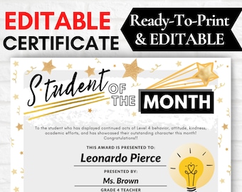 Download Student Of The Month Etsy