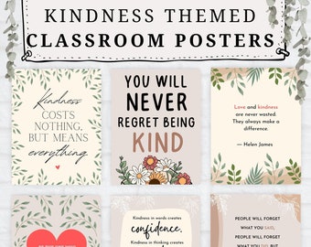 Boho Classroom Posters, Kindness Posters for Classroom, Classroom Posters Elementary, Classroom Poster Bundle, Teacher Posters for Classroom