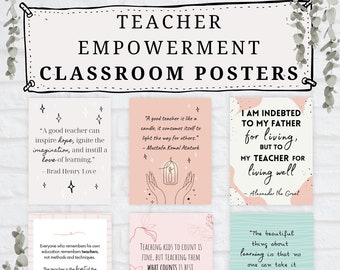 Teacher Motivation Quotes, Classroom Posters Elementary, Teacher Motivation Poster, Classroom Poster Bundle, Teacher Posters for Classroom
