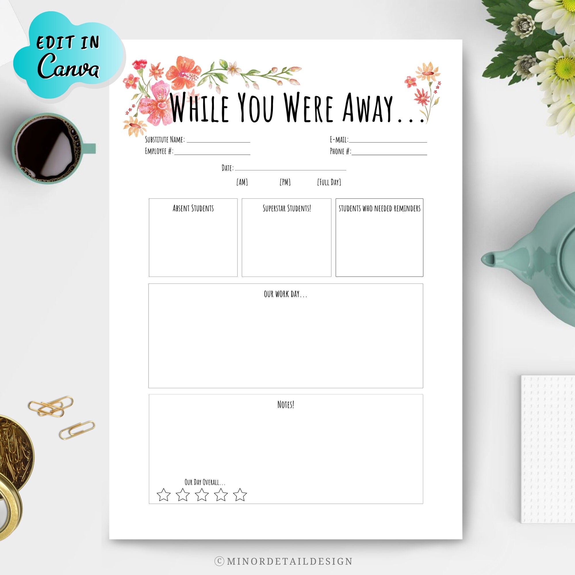 Substitute Teacher Note Substitute Teacher Substitute - Etsy