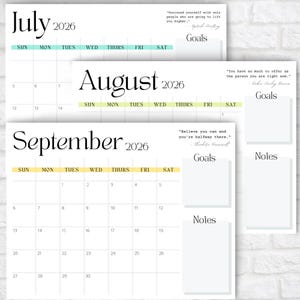 FULL YEAR CALENDAR, 12 Month Calendar Printable, Printable Calendars 2026, Minimalist White Calendar, 2026 Year Calendar, Wall Calendar image 8