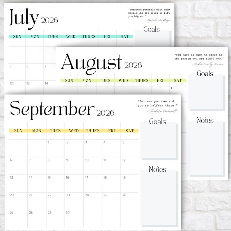 FULL YEAR CALENDAR, 12 Month Calendar Printable, Printable Calendars 2026, Minimalist White Calendar, 2026 Year Calendar, Wall Calendar image 8