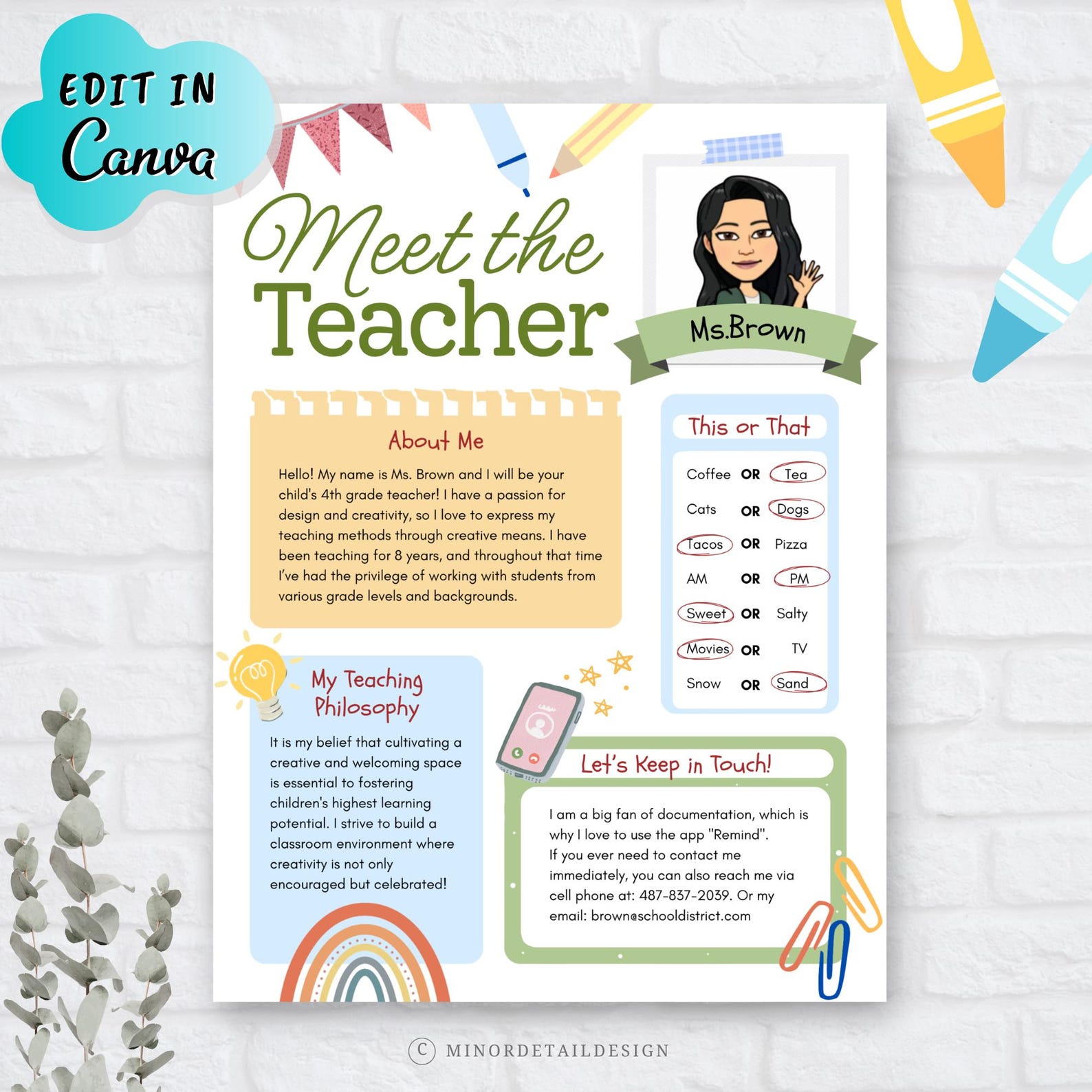 Meet the Teacher EDITABLE Classroom Printable Template, Meet the ...