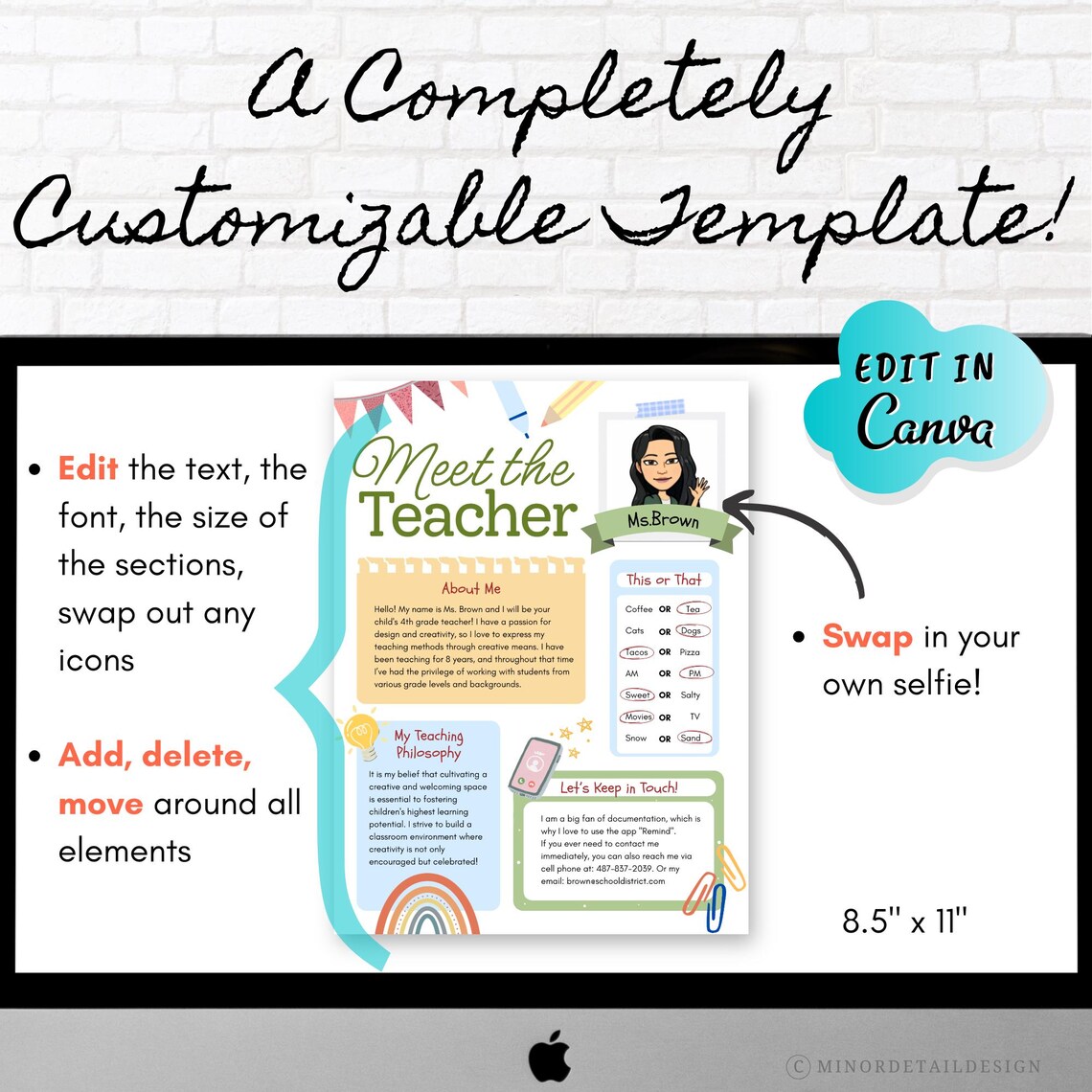 Meet the Teacher EDITABLE Classroom Printable Template, Meet the ...
