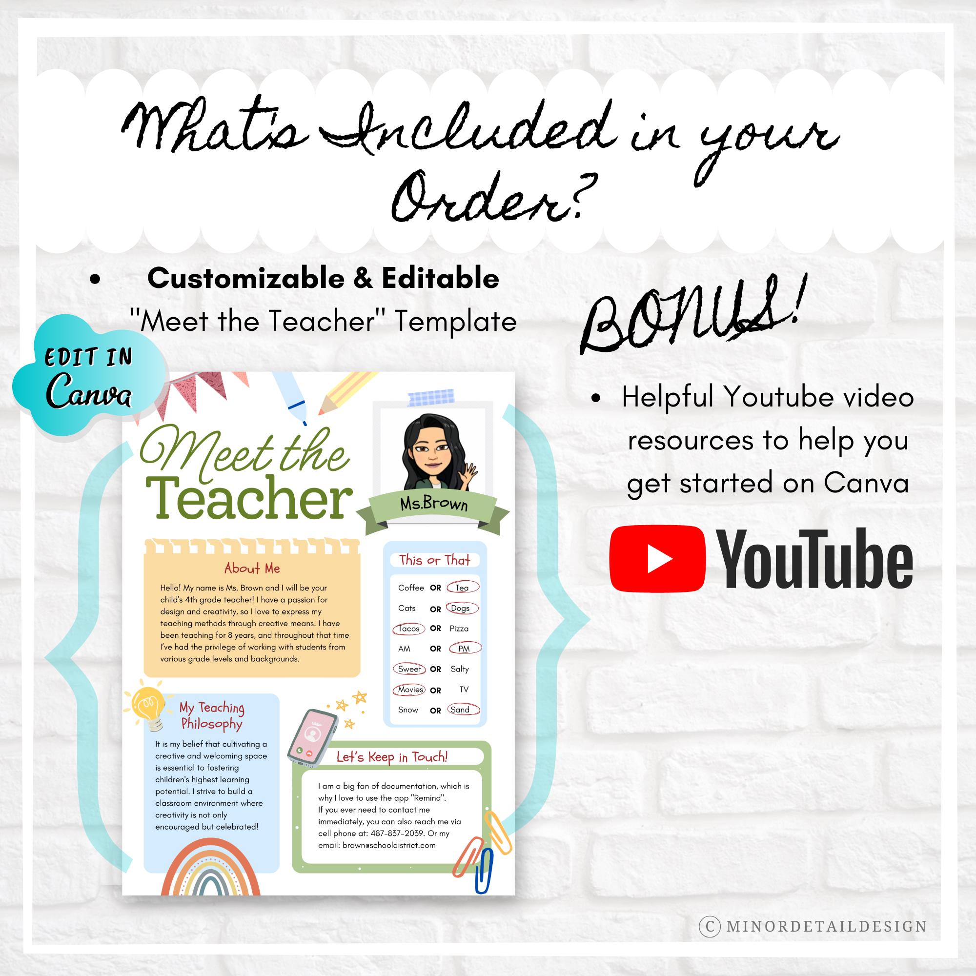 Meet the Teacher EDITABLE Classroom Printable Template, Meet the ...