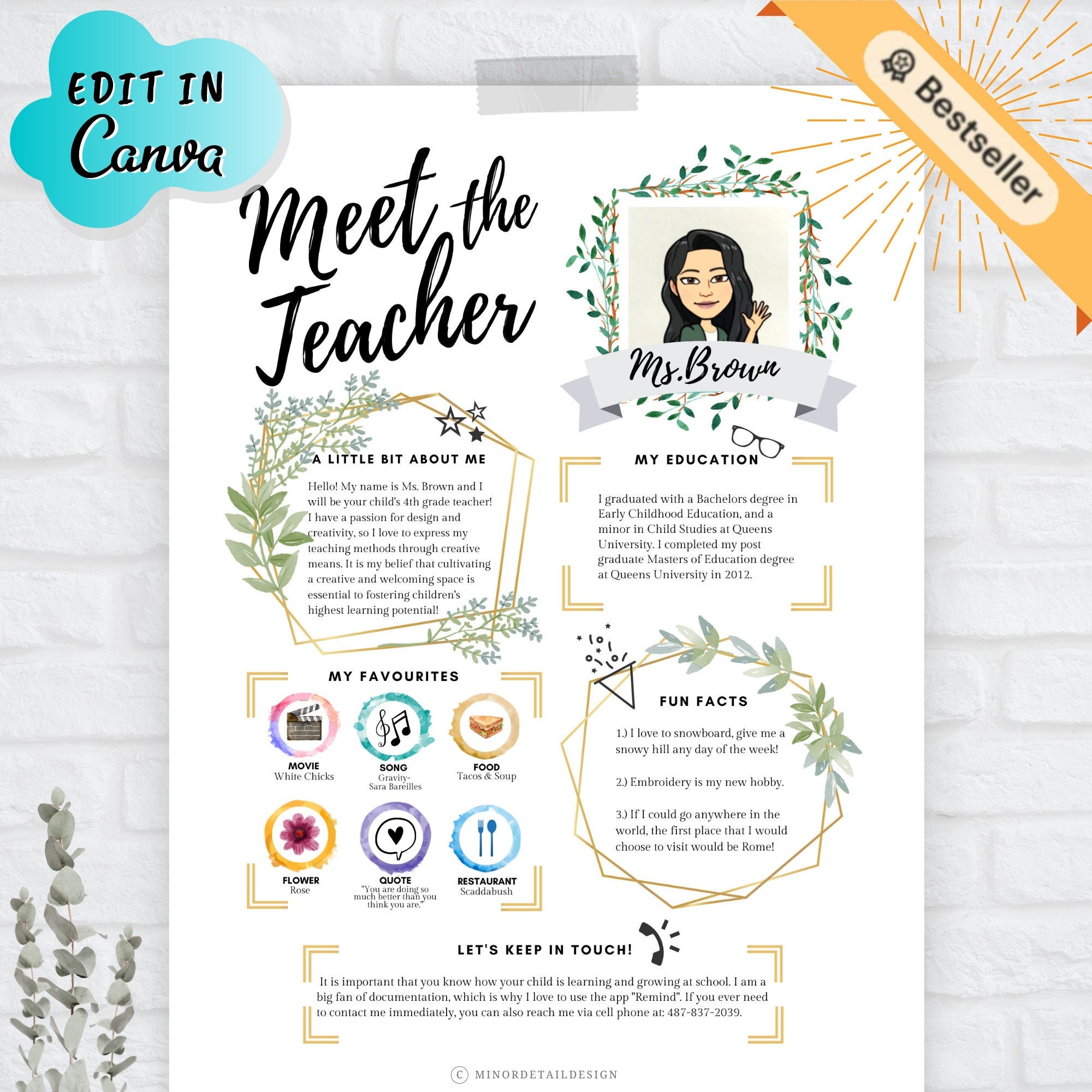 Meet The Teacher Editable Template Back To School Welcome Etsy