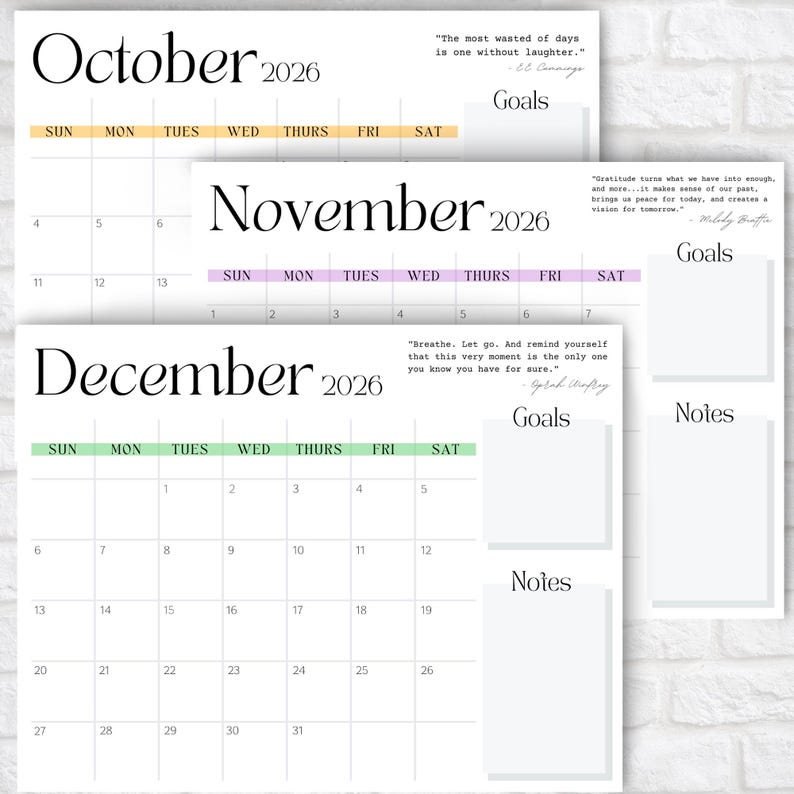 FULL YEAR CALENDAR, 12 Month Calendar Printable, Printable Calendars 2026, Minimalist White Calendar, 2026 Year Calendar, Wall Calendar image 9