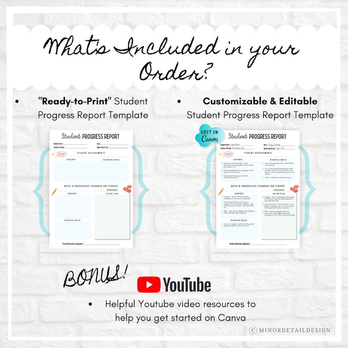 Student Progress Report, Student Assessment Forms, Editable Progress