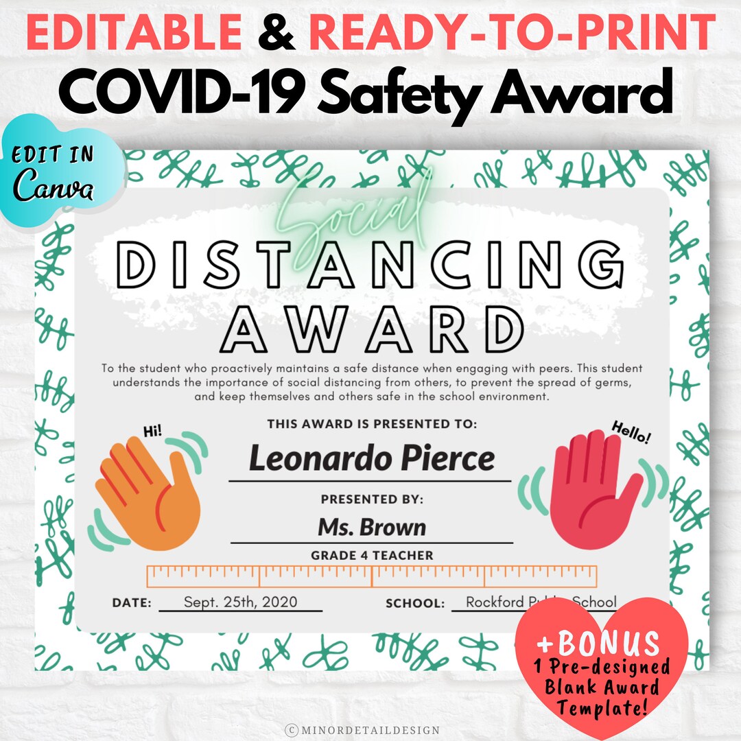 Social Distance School Printable, Social Distancing Classroom, Mask and ...