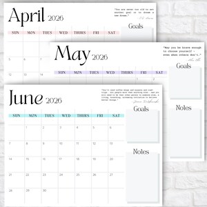 FULL YEAR CALENDAR, 12 Month Calendar Printable, Printable Calendars 2026, Minimalist White Calendar, 2026 Year Calendar, Wall Calendar image 7