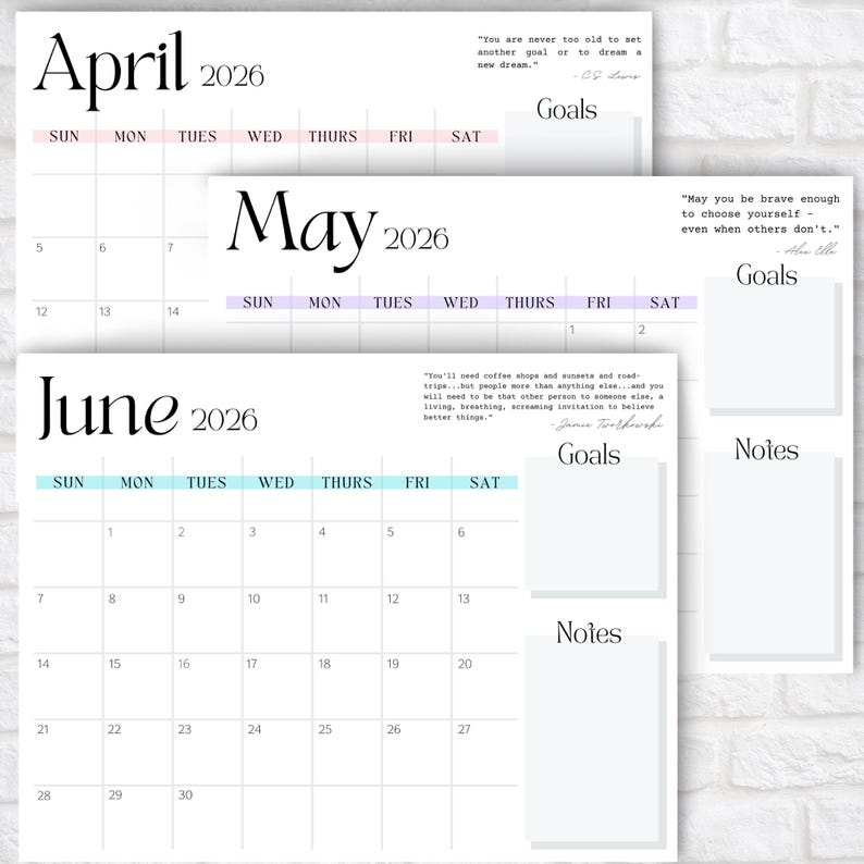 FULL YEAR CALENDAR, 12 Month Calendar Printable, Printable Calendars 2026, Minimalist White Calendar, 2026 Year Calendar, Wall Calendar image 7