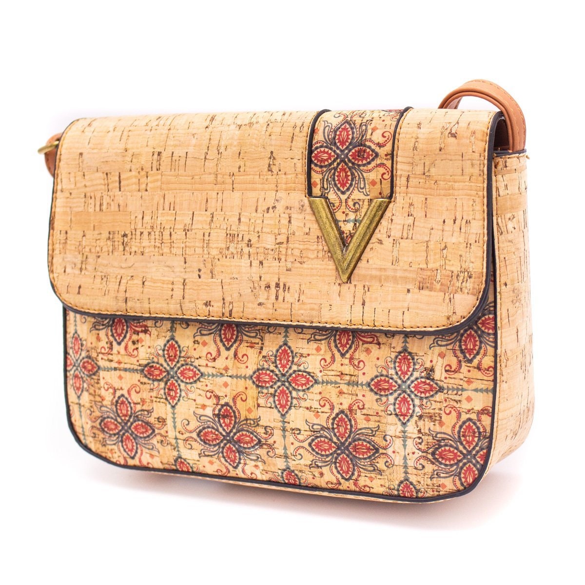 Cork Bag Made With Cork Fabric Vegan Leather Crossbody Etsy