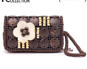 FeiHuang Coconut Trees Blue Sky Genuine Leather Girl Zipper Wallets Clutch Coin Card Phone Purse For Women