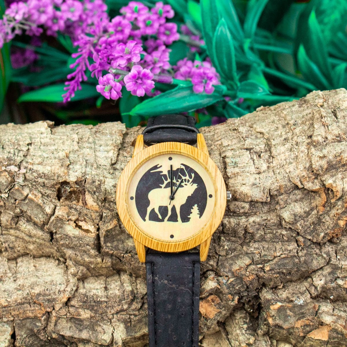 Cork watch black cork handmade Original men cork watch Etsy