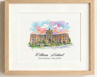 Providence College Watercolor Print | Friars Campus Art Gift