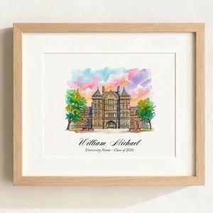 Trinity College Watercolor Print | Campus Art, Alumni Gift