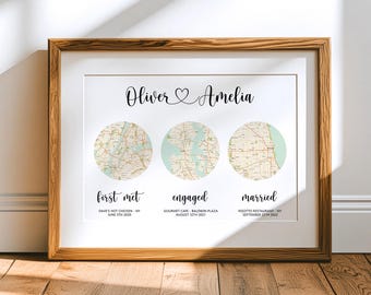 3 Location Maps Art - Hello Will you I do - Location map print