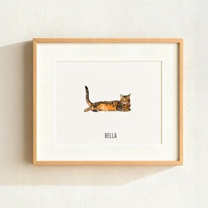 Personalized Cat Portrait: Custom Watercolor Pet Memorial Art