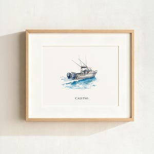 Custom Boat Watercolor from Photo – Nautical Gift for Sailors & Boat Owners