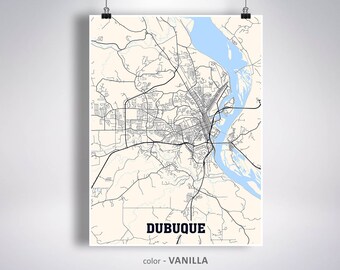 Dubuque City Map | Etsy