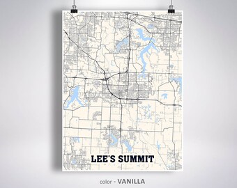 Missouri MO USA Map Poster Lee/'s Summit Map Print Lee/'s Summit City Map Lee/'s Summit Wall Art City Street Road Map