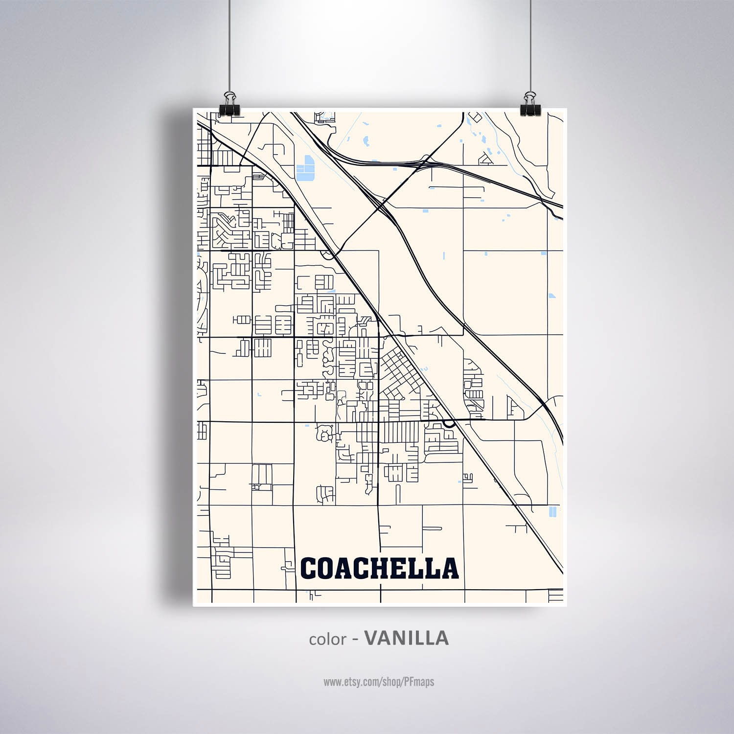 Coachella Map Print Coachella City Map California CA USA Map Etsy