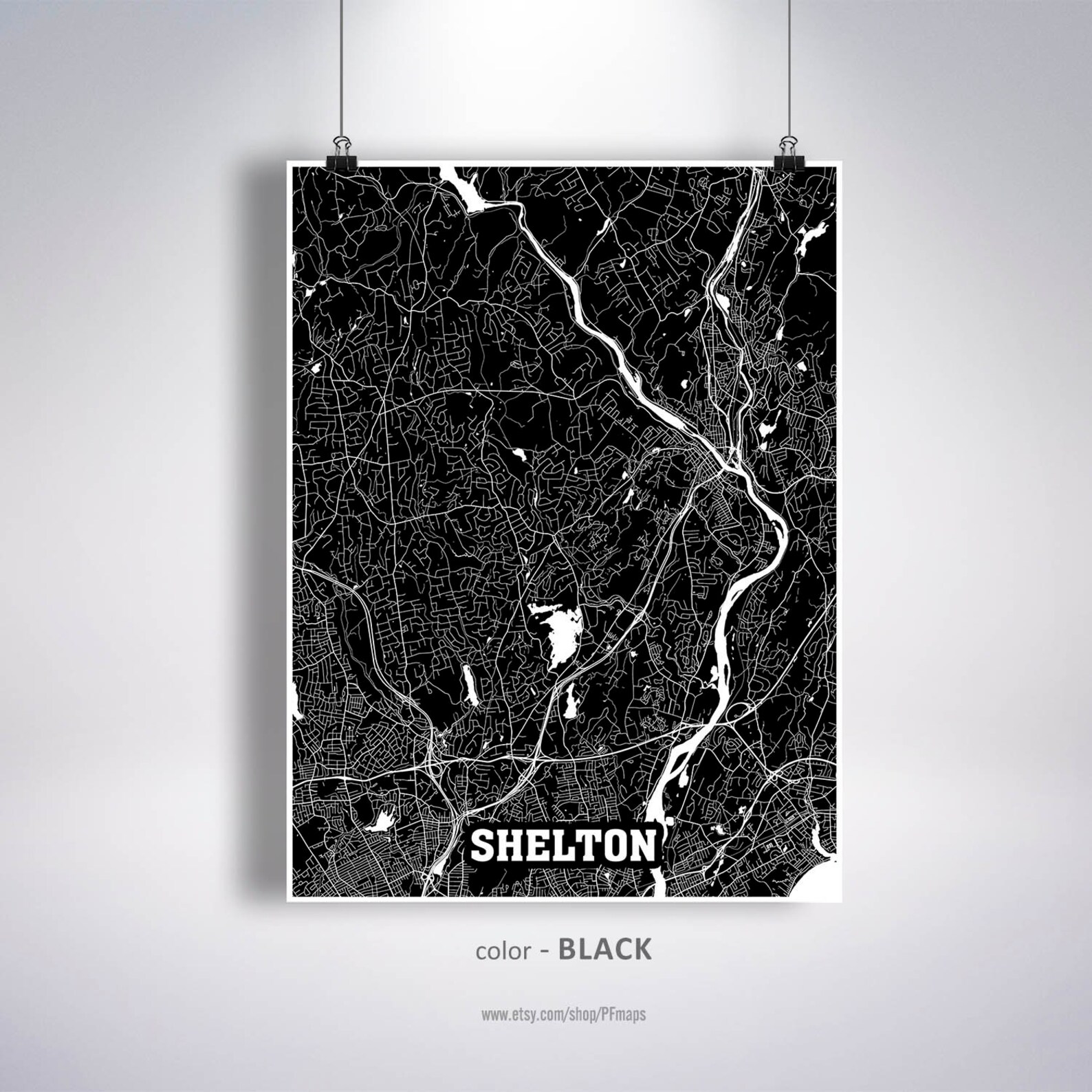 Shelton Map Print Shelton City Map Connecticut CT USA Map Etsy