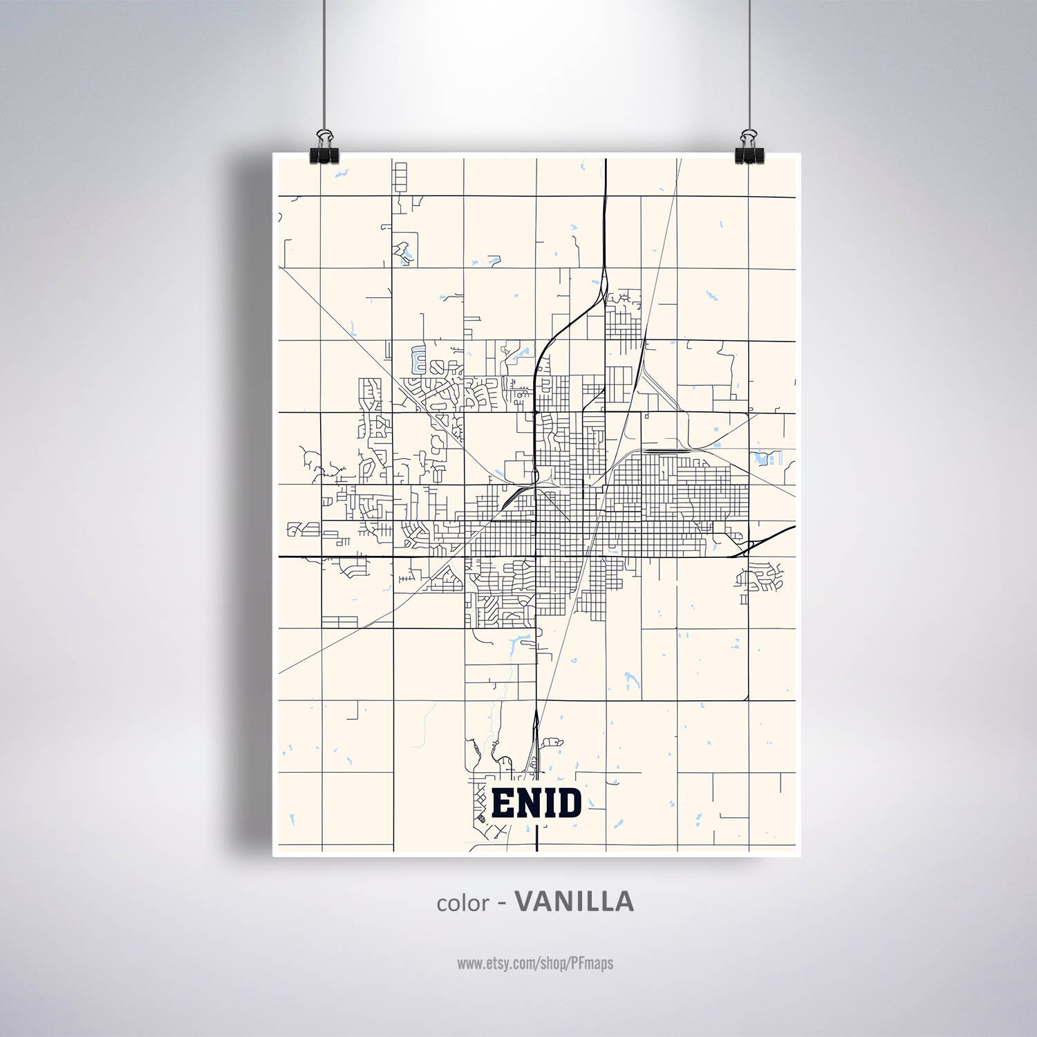 Enid Map Print Enid City Map Oklahoma OK USA Map Poster | Etsy