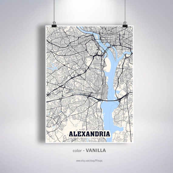 Home Décor Prints Alexandria Virginia map Alexandria print Alexandria ...