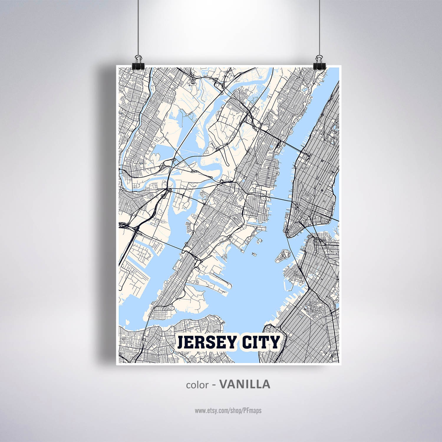 Jersey City Map Print Jersey City Map New Jersey NJ USA Map | Etsy