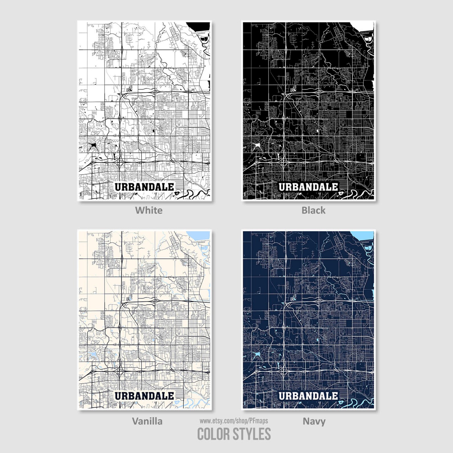 Urbandale Map Print Urbandale City Map Iowa IA USA Map Etsy