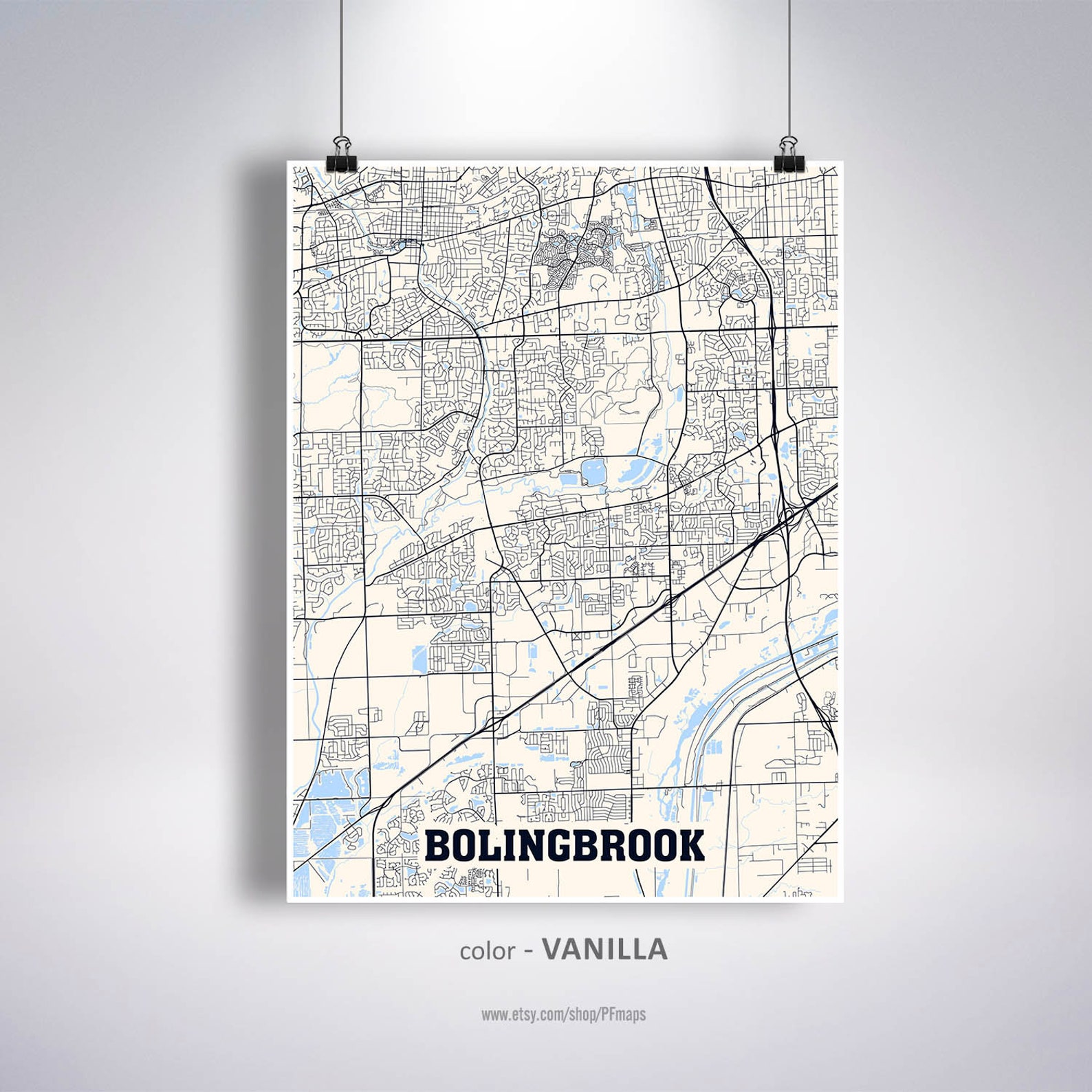 Bolingbrook Map Print Bolingbrook City Map Illinois IL USA  Etsy