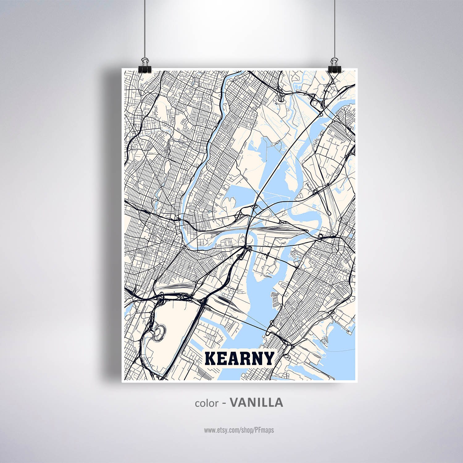 Kearny Map Print Kearny City Map New Jersey NJ USA Map Etsy