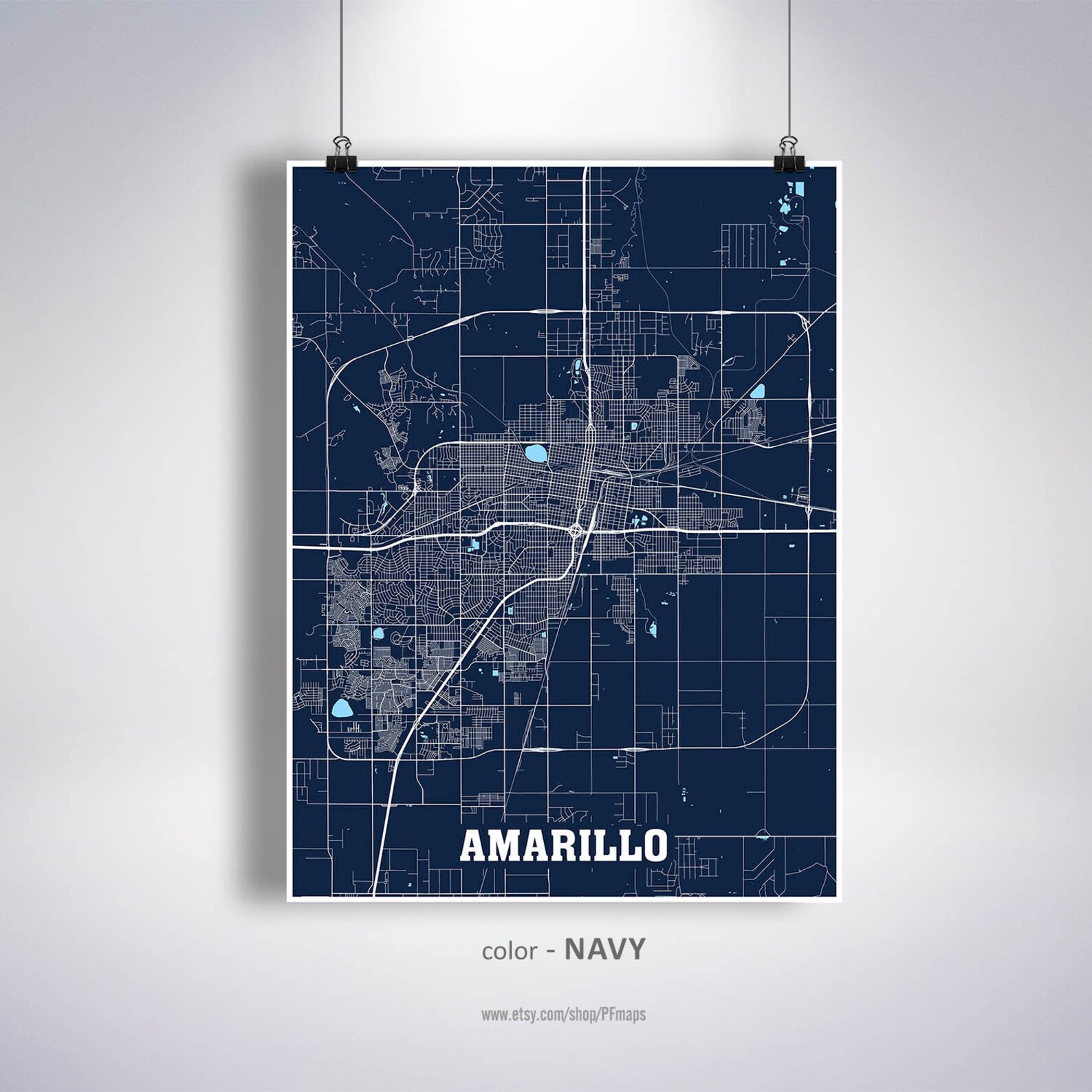 Amarillo Map Print Amarillo City Map Texas TX USA Map | Etsy