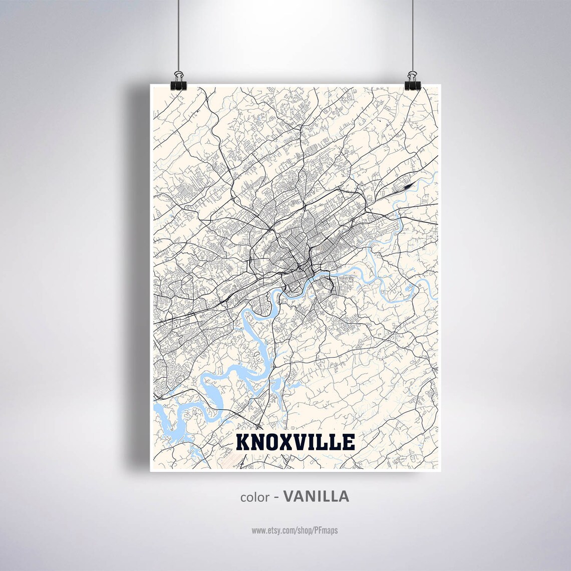 Knoxville Map Print Knoxville City Map Tennessee TN USA Map | Etsy