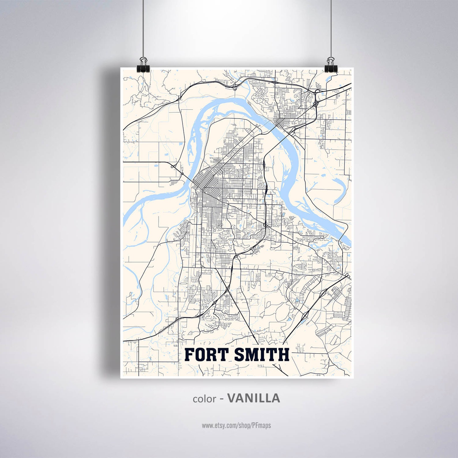 Fort Smith Map Print Fort Smith City Map Arkansas AR USA Map Etsy