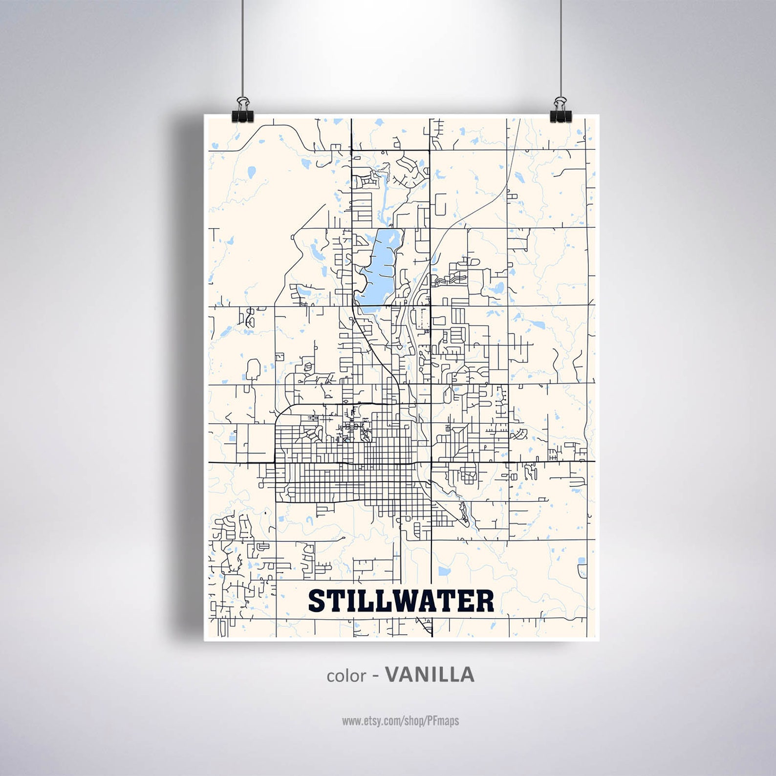 Stillwater Map Print Stillwater City Map Oklahoma OK USA Map  Etsy