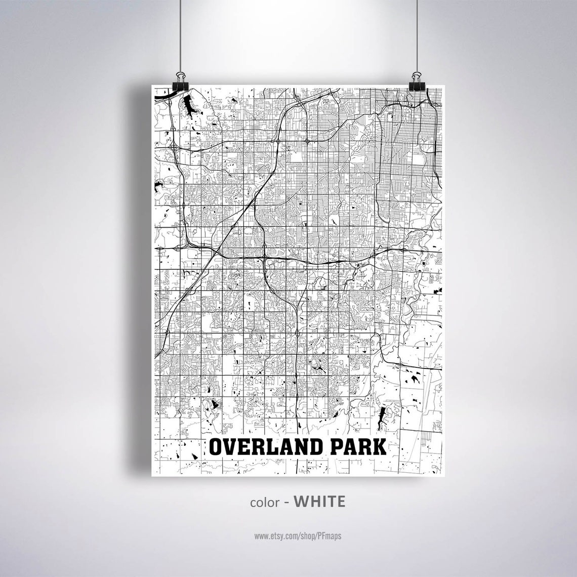 Overland Park Map Print Overland Park City Map Kansas KS USA | Etsy