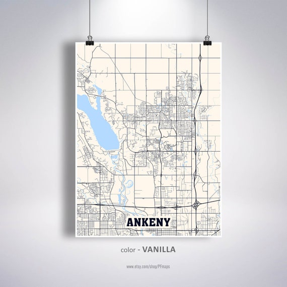 Ankeny Map Print Ankeny City Map Iowa IA USA Map Poster Etsy