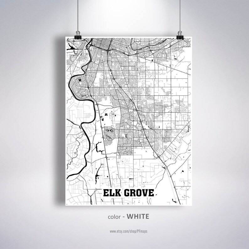 Elk Grove Map Print Elk Grove City Map California CA USA Map | Etsy