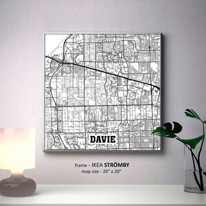 Davie Florida Map Print Davie Square Map Poster Davie Wall | Etsy