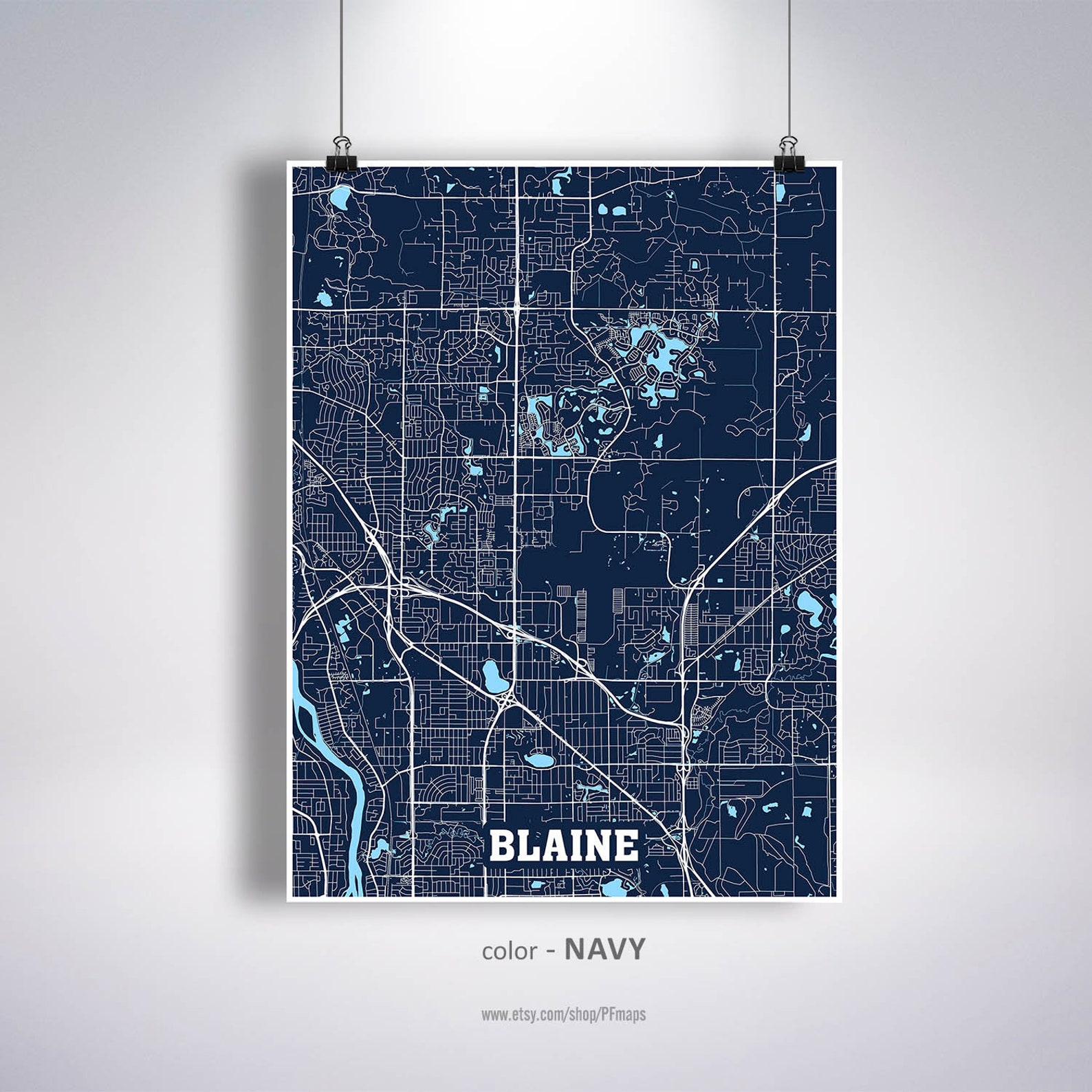 Blaine Map Print Blaine City Map Minnesota MN USA Map | Etsy