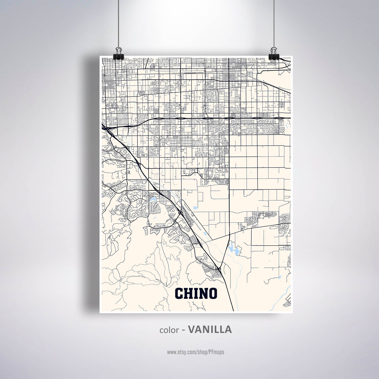 Chino Map Print Chino City Map California CA USA Map Poster - Etsy