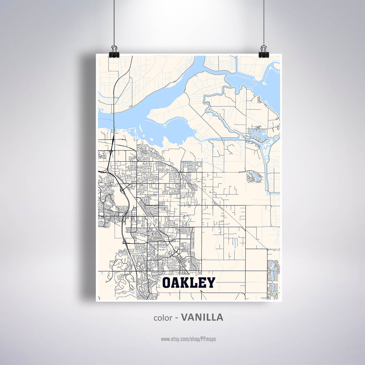 Oakley Map Print Oakley City Map California CA USA Map  Etsy