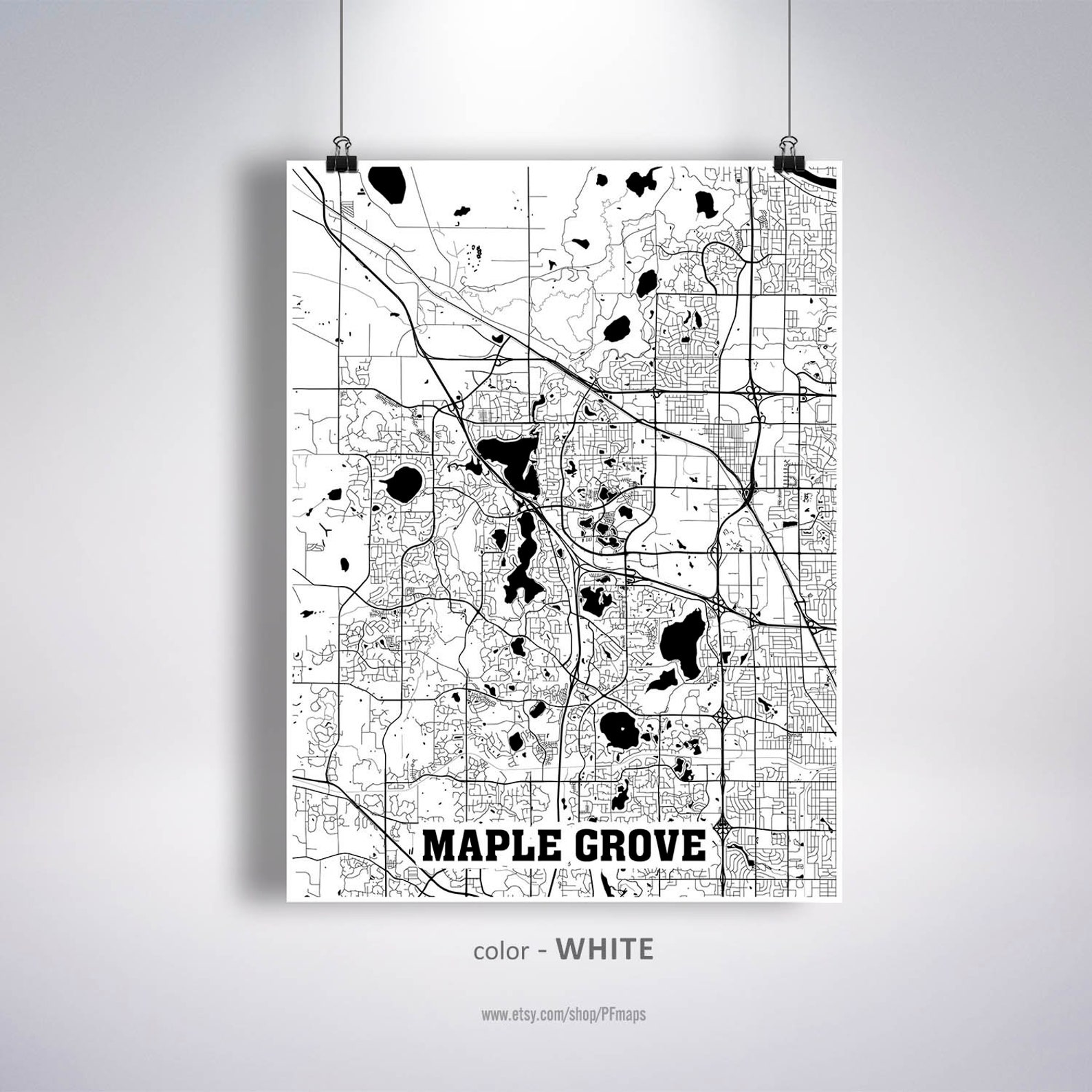 Maple Grove Map Print Maple Grove City Map Minnesota MN USA Etsy