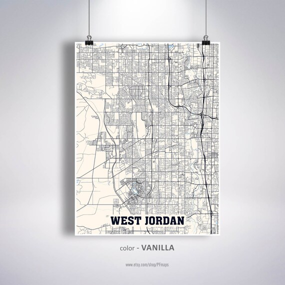 West Jordan Map Print West Jordan City Map Utah UT USA Map Etsy