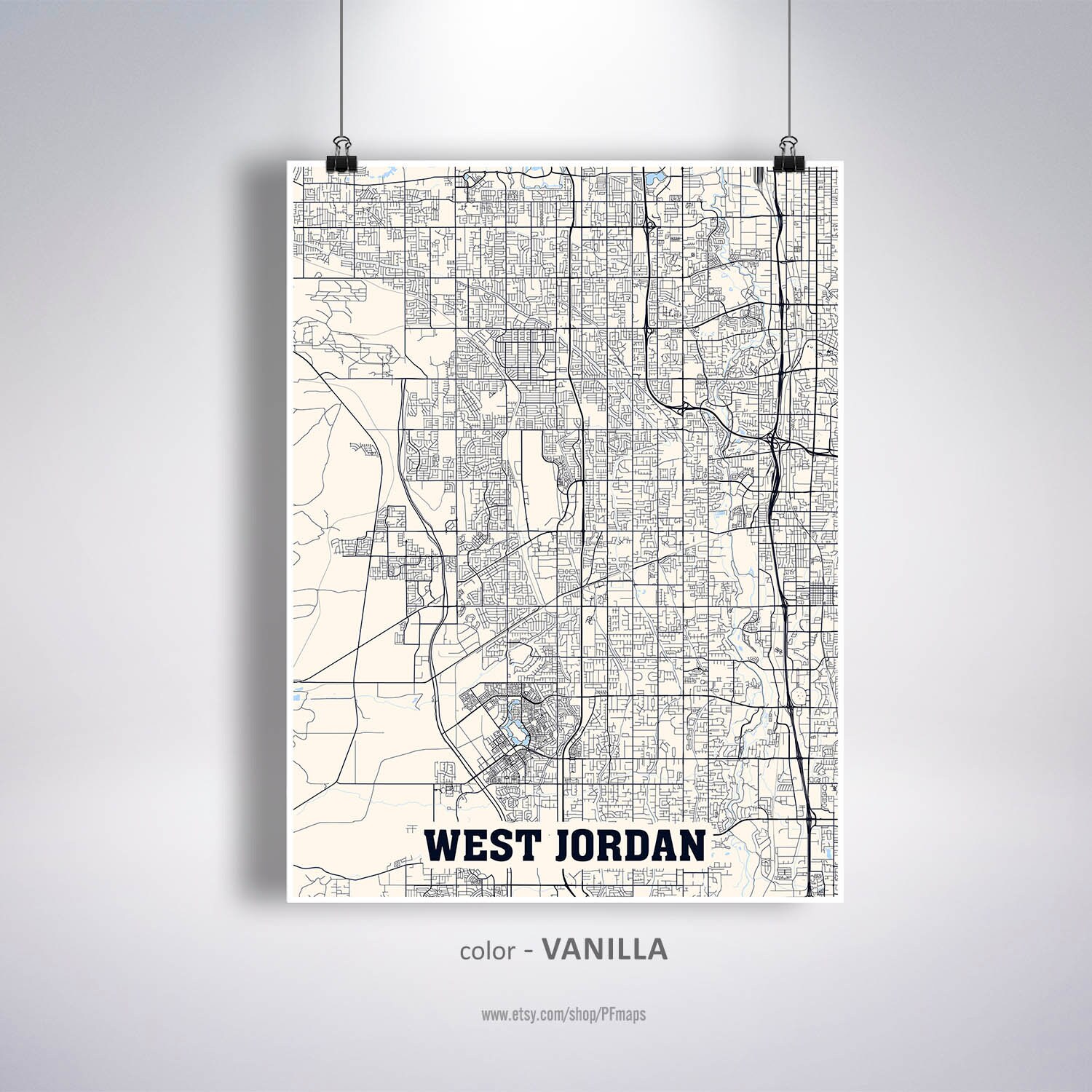 West Jordan Map Print West Jordan City Map Utah UT USA Map Etsy