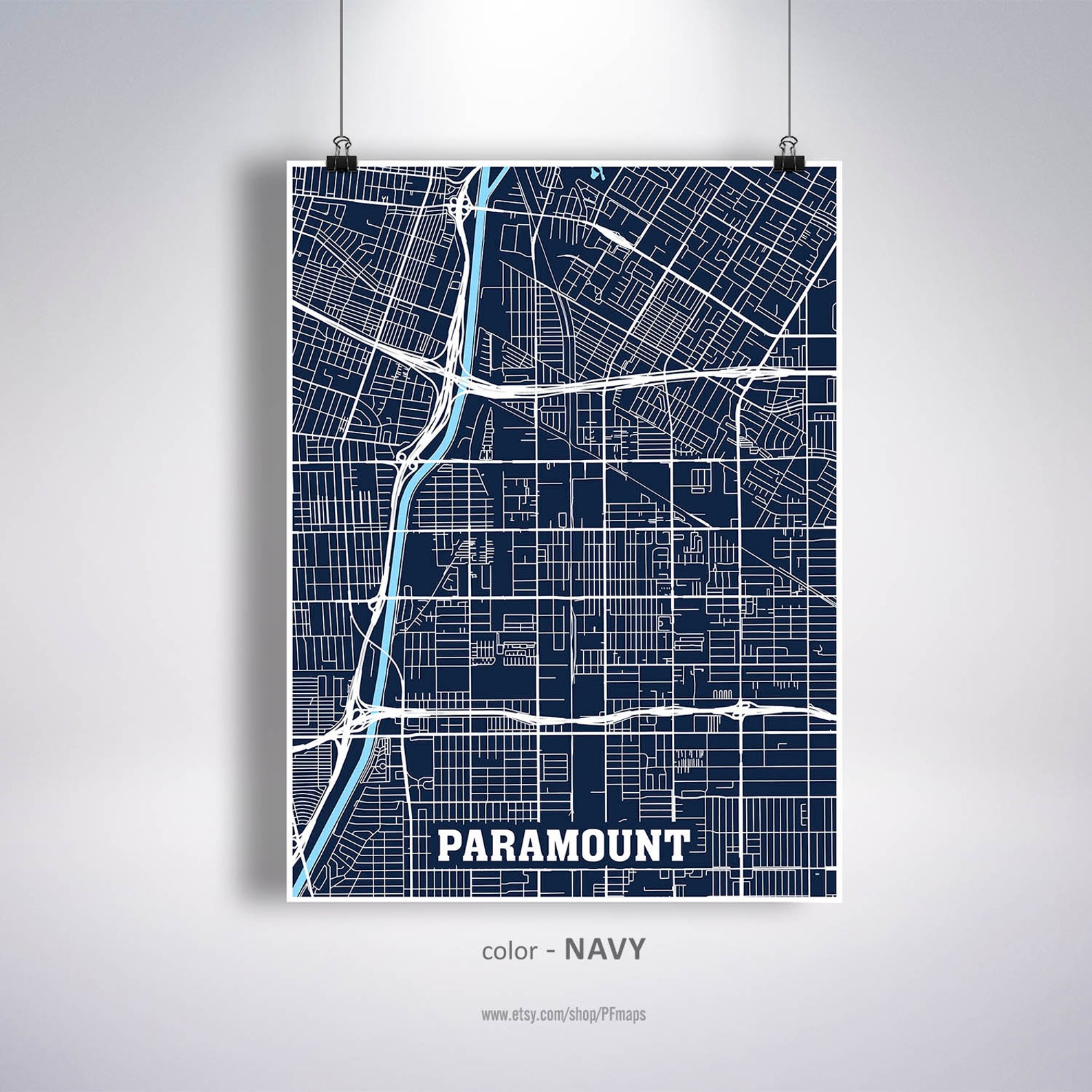 Paramount Map Print Paramount City Map California CA USA Map Etsy