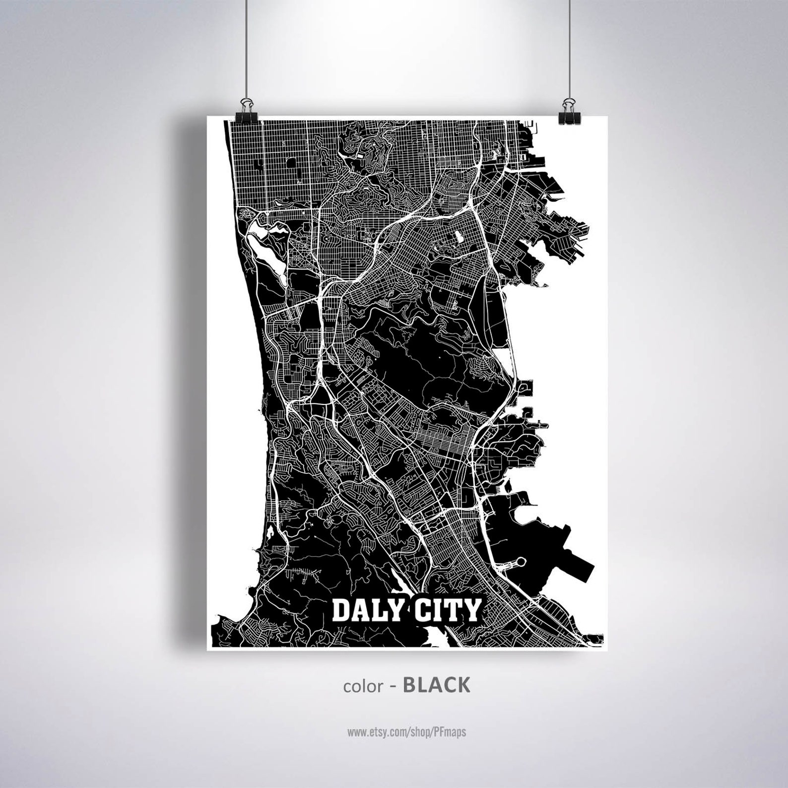 Daly City Map Print Daly City Map California CA USA Map Etsy